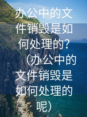 办公中的文件销毁是如何处理的？（办公中的文件销毁是如何处理的呢）