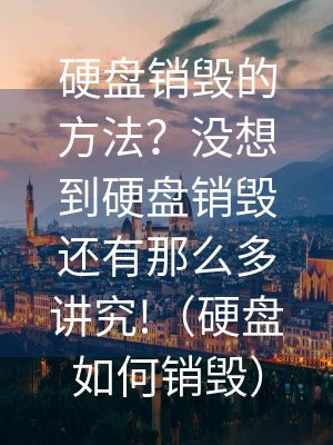 硬盘销毁的方法？没想到硬盘销毁还有那么多讲究!（硬盘如何销毁）